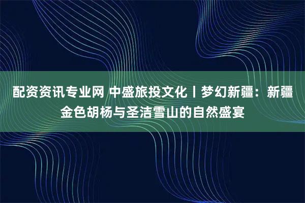 配资资讯专业网 中盛旅投文化丨梦幻新疆:新疆金色胡杨与圣洁雪山的自然盛宴